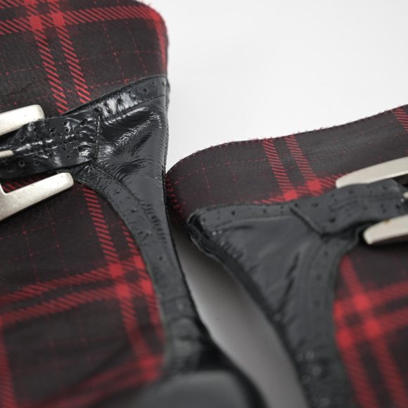 Brazillian Heeled boots, half leather, red and black - Picture 7 of 9